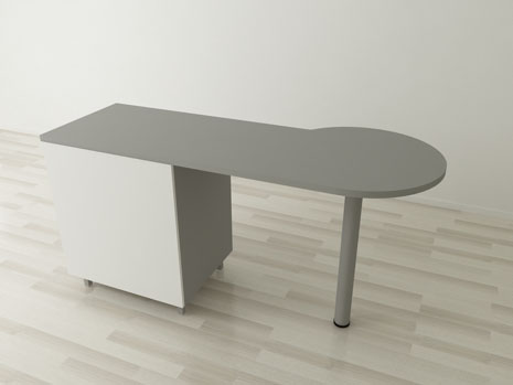 Composizione banco c/frontale Bianco piano a goccia e supporto